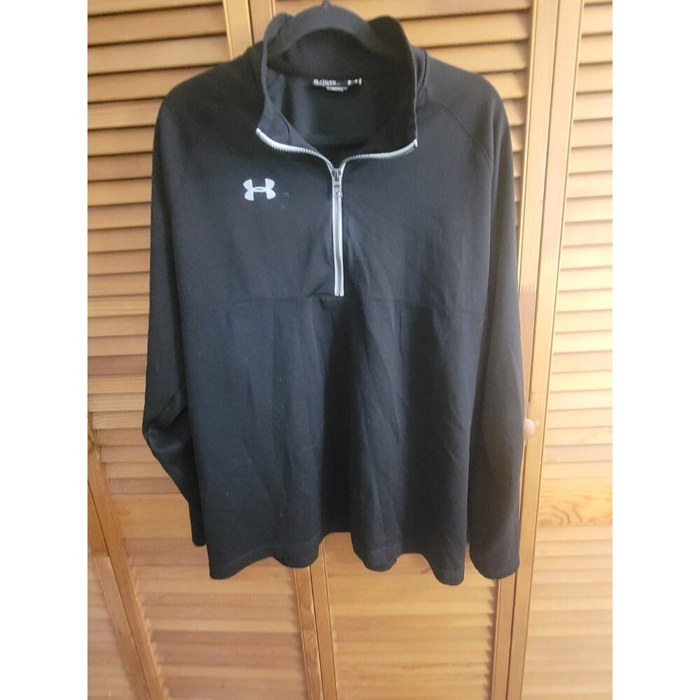 Under Armour Black Loose Fit 3/4 Zip Lightweight Pullover Sz XL